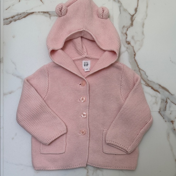 GAP Soft Pink Baby Knit Set with Hoodie - Picture 2 of 3